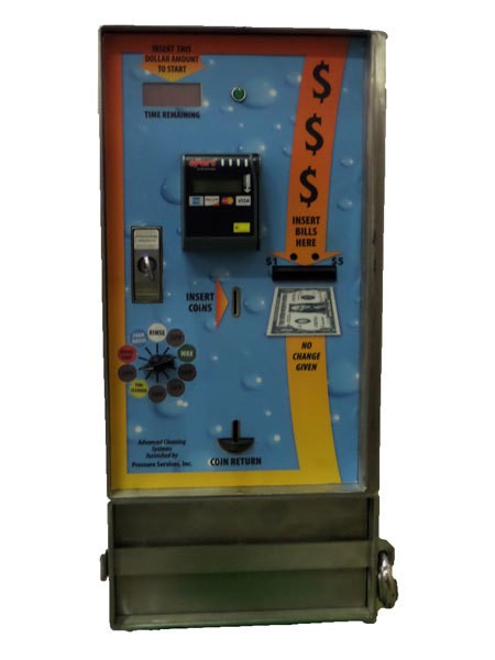 Faceplate for car wash payment kiosk