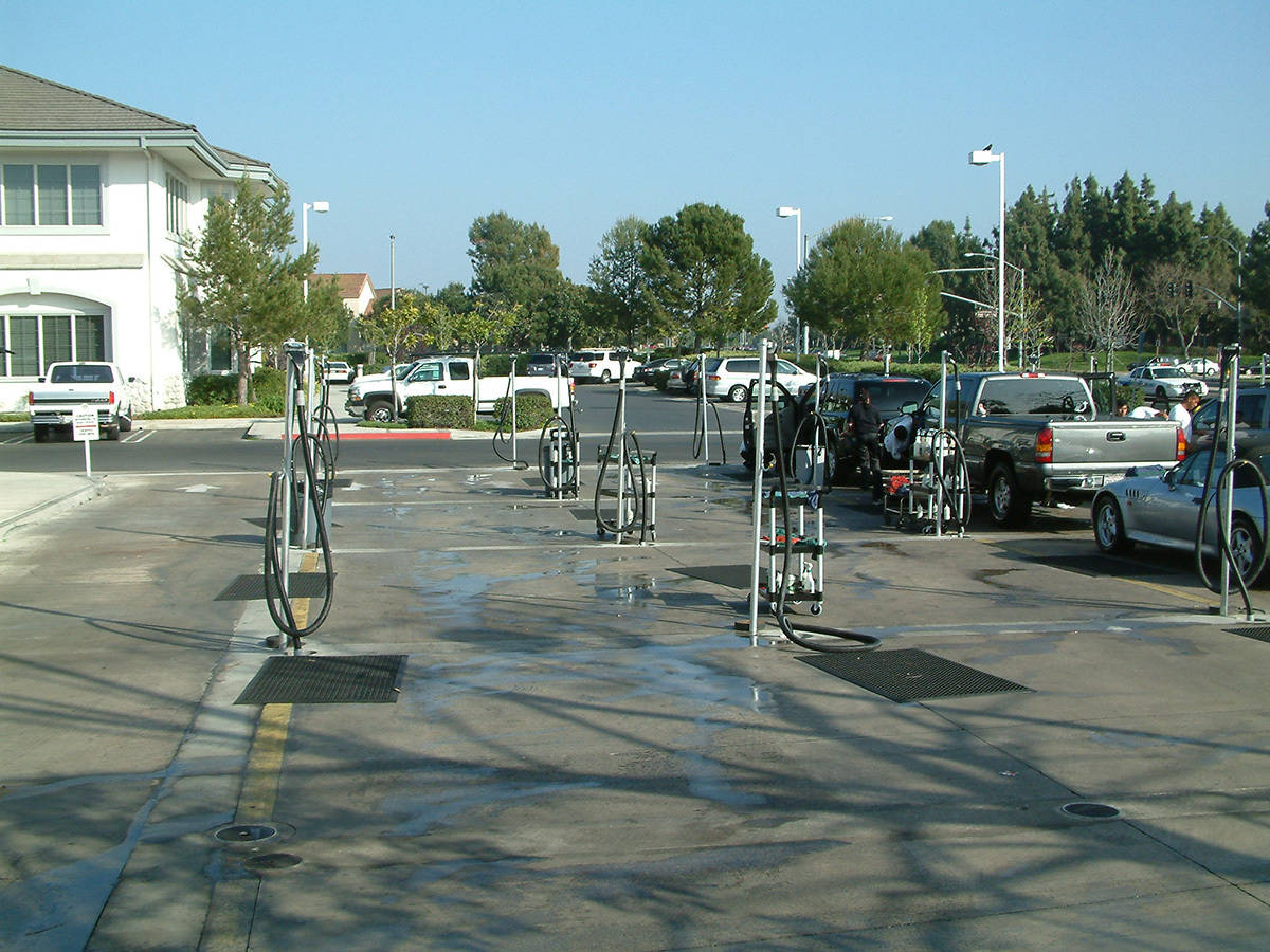 Vacuum station at car wash location