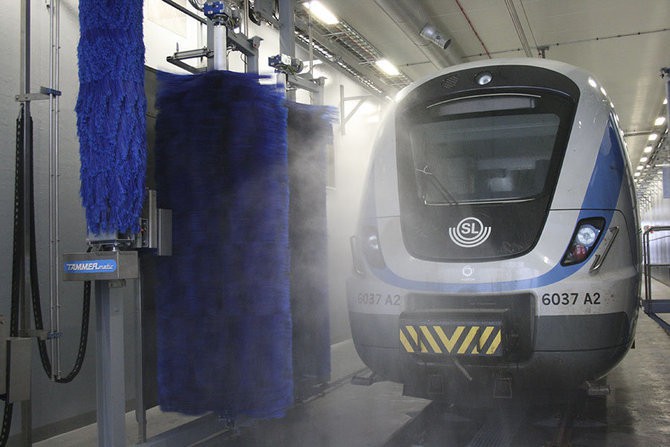 Train wash system